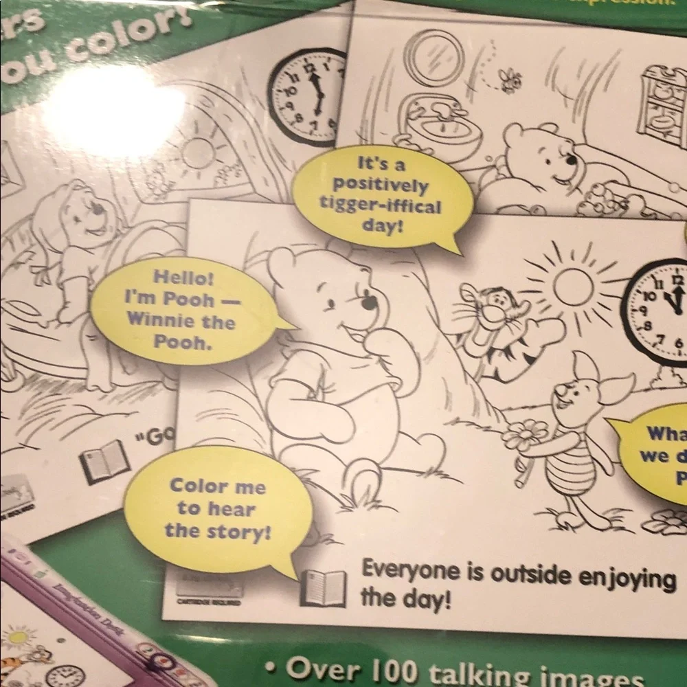 🆕Imagination Desk Interactive Talk & Sing Coloring Book with Pooh - Blue/Yellow